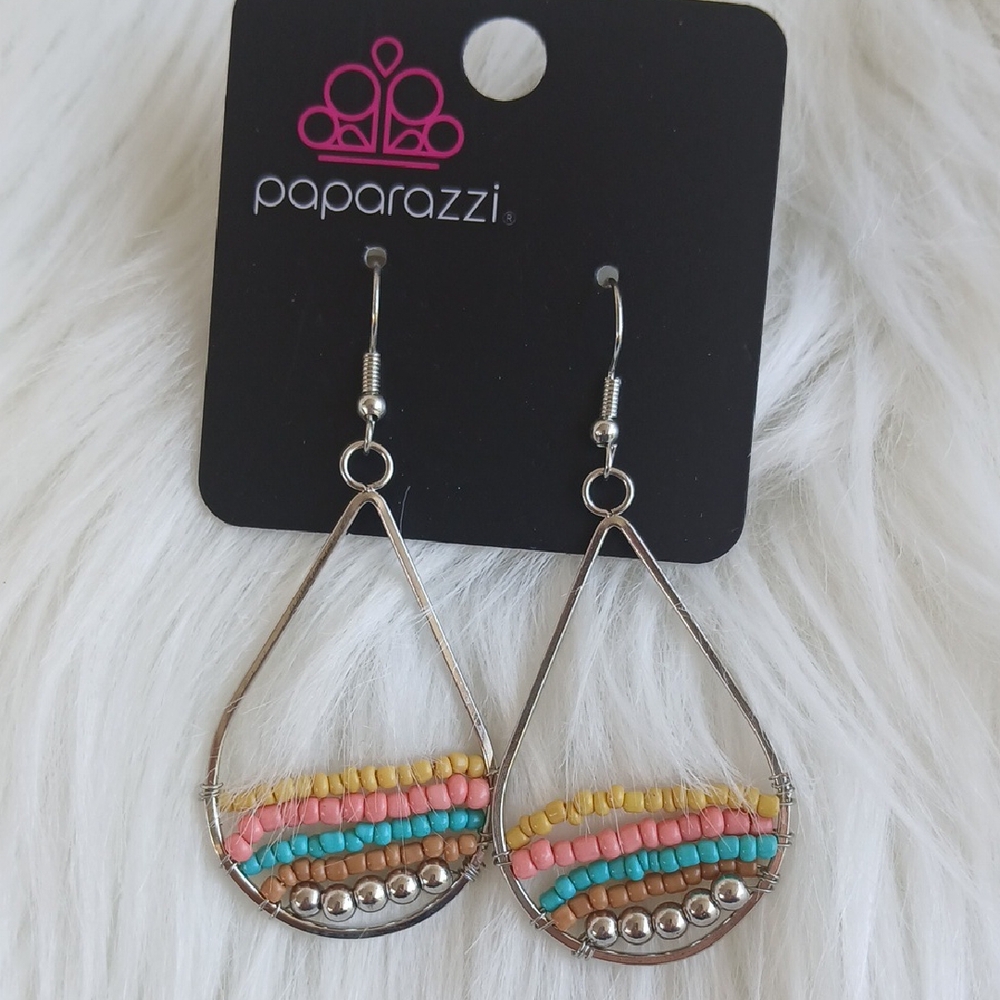 Paparazzi Multicolor Beaded Teardrop Earrings